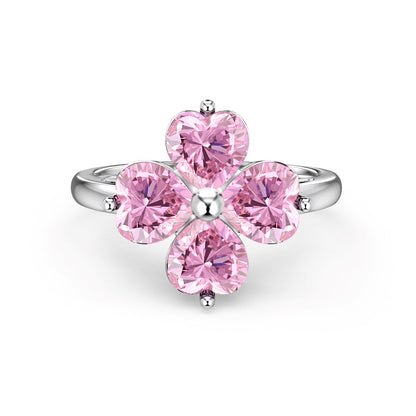 [Kincade Jewelery]Heart-shaped Four-Leaf Kincade Ball Ring