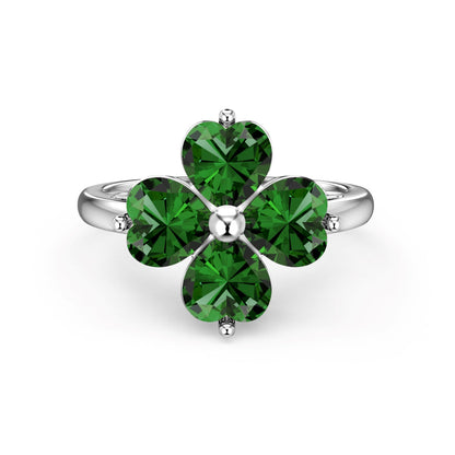 [Kincade Jewelery]Heart-shaped Four-Leaf Kincade Ball Ring