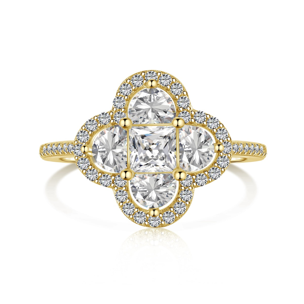 [Kincade Jewelrys]Luxurious Eternity Flower Shape Banquet Ring