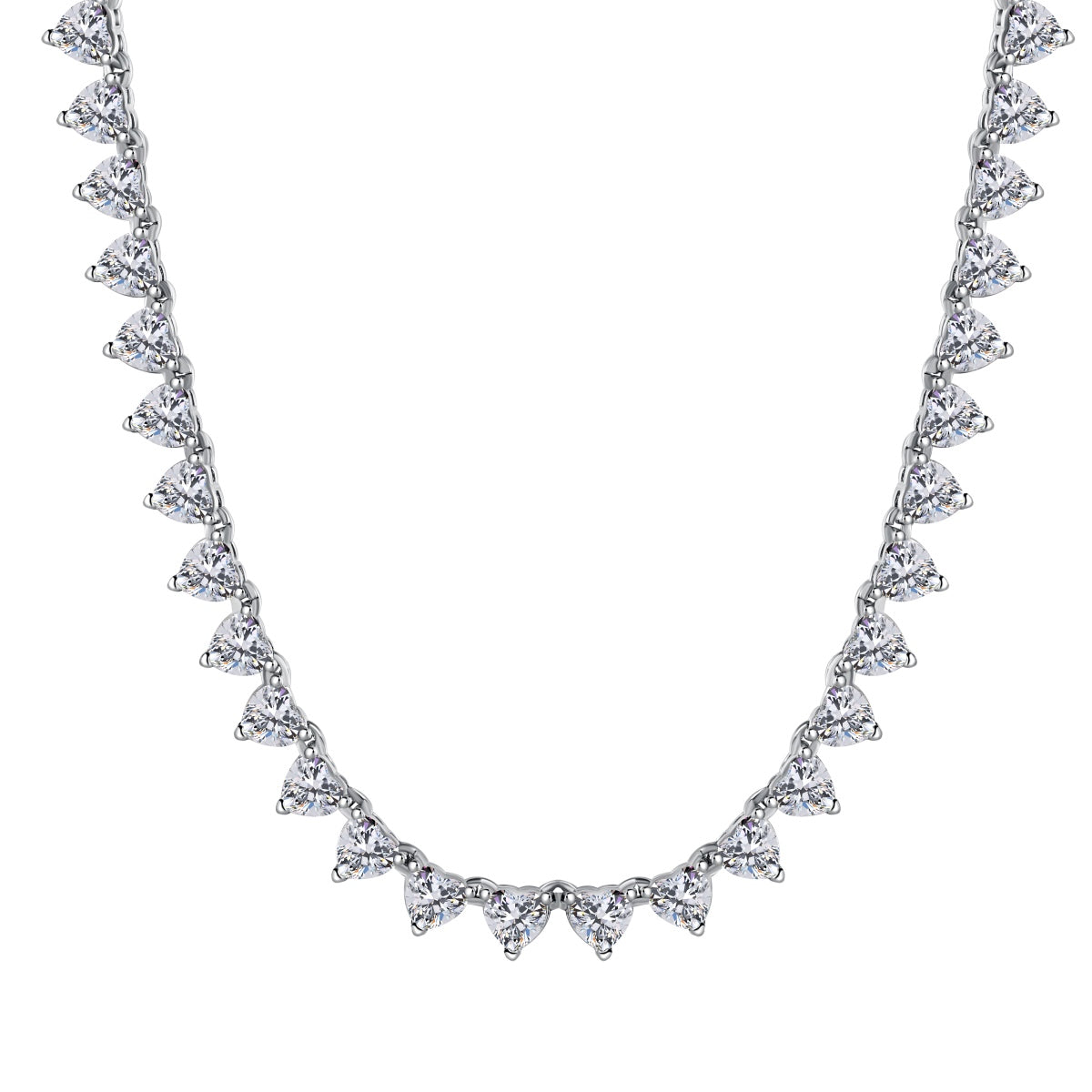 [Kincade Jewelery]Ornate Heart Cut Tennis Necklace