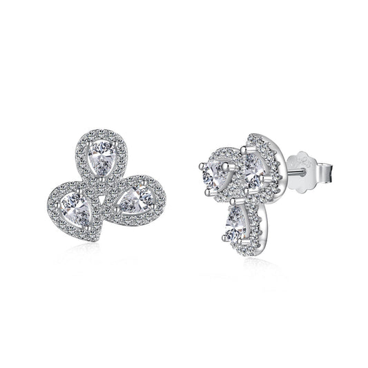 [Kincade Jewelrys]Ornate Flower Shape Pear Cut Lover Earrings