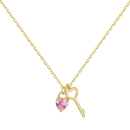 [Kincade Jewelery]Unique Heart Shape Key Pendent Necklace