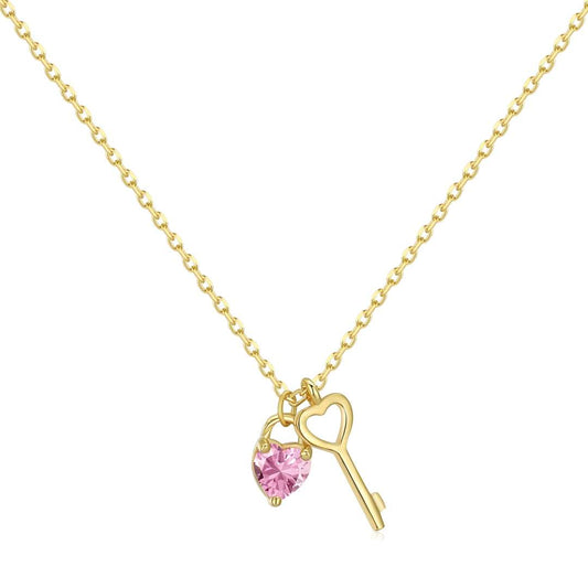 [Kincade Jewelery]Unique Heart Shape Key Pendent Necklace