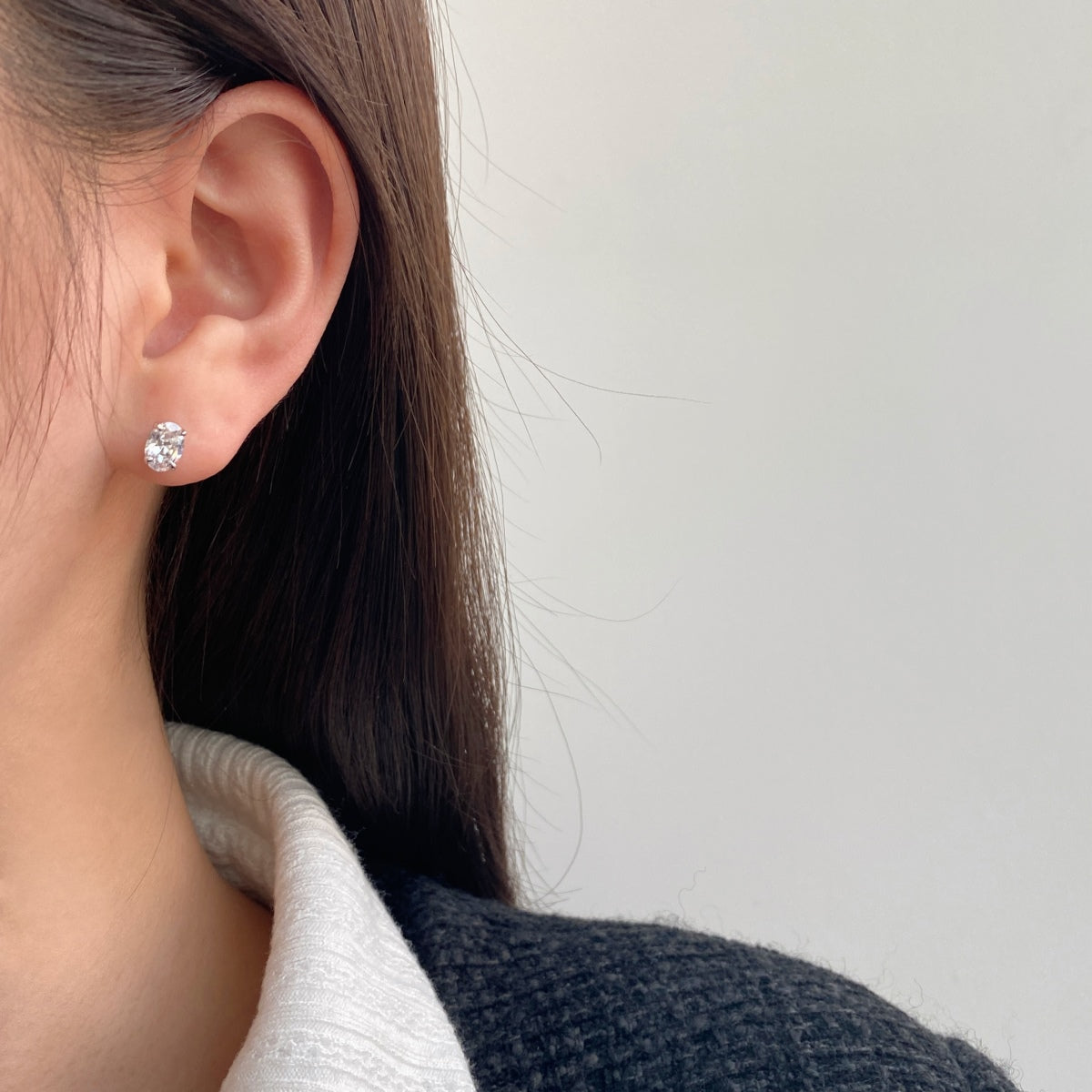 [Kincade Jewelrys]Oval Classic Dignified Elegant Earrings