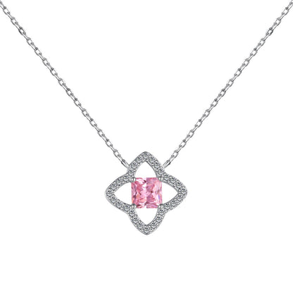 [Kincade Jewelery]Exquisite Flower Shape Princess Cut Necklace