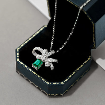 [Kincade Jewelrys]Luxurious Flower Shape Emerald Cut Necklace