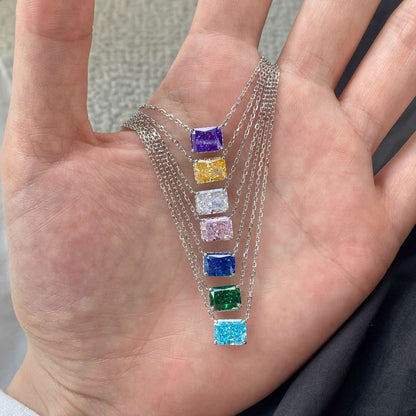 [Kincade Jewelrys]Luxurious Square Shape Colorful Necalack