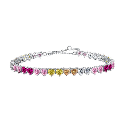 [Kincade Jewelery]Luxurious Colorful Romantic Heart Shape Lover Bracelet
