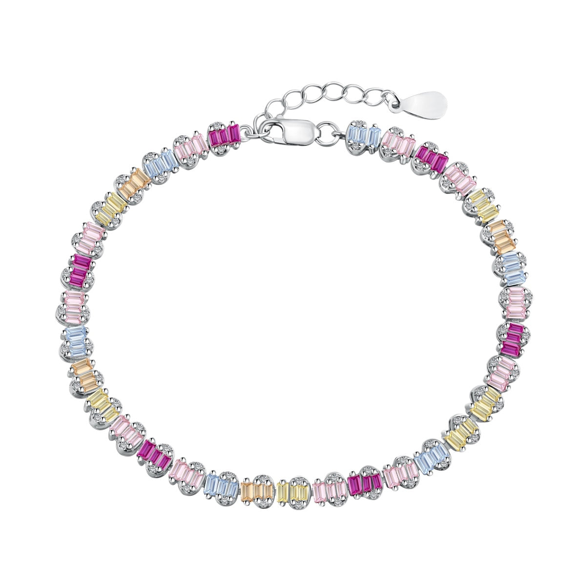 [Kincade Jewelery]Delicate Colorful Emerald Cut Party Bracelet