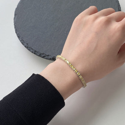 [Kincade Jewelrys]Ornate Dazzling Round Cut Tennis Bracelet