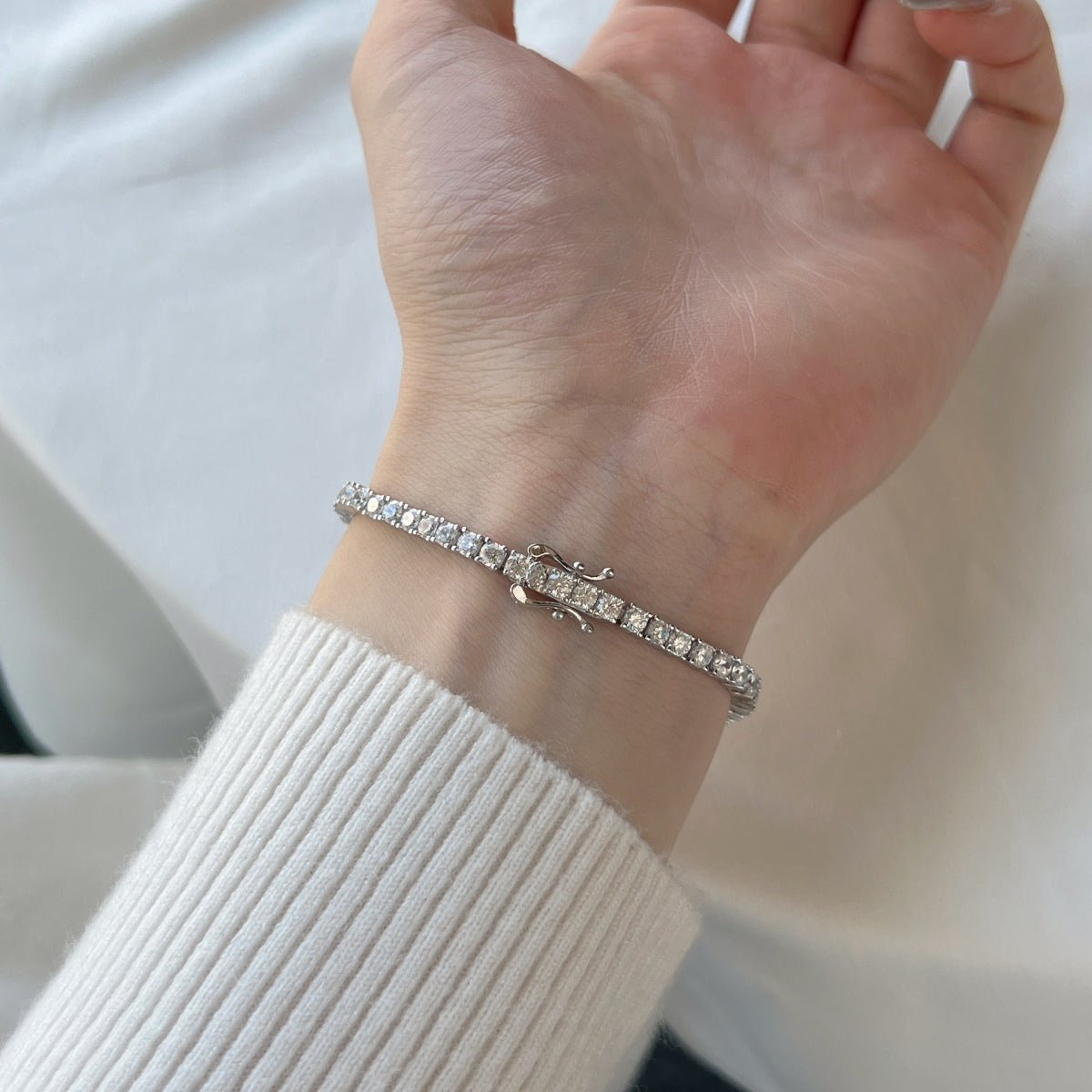 [Kincade Jewelery]Dainty Charming Round Cut Tennis Bracelet