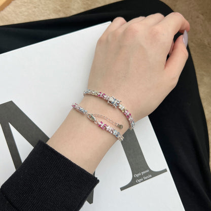 [Kincade Jewelrys]Radiant Colorful Emerald Cut Party Bracelet