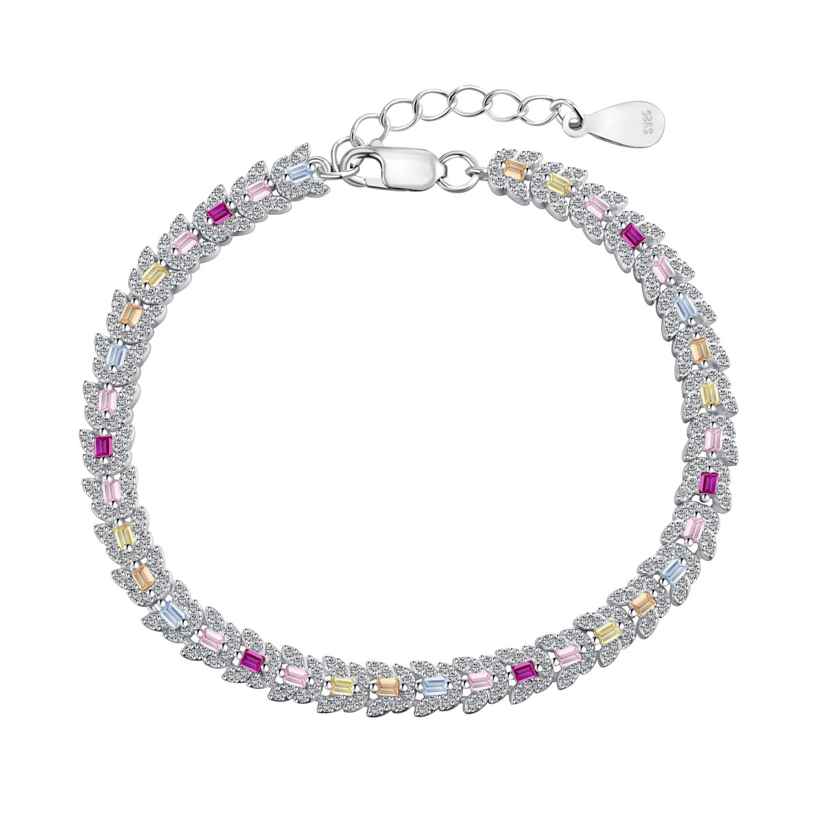 [Kincade Jewelery]Delicate Colorful Multi Cut Daily Bracelet