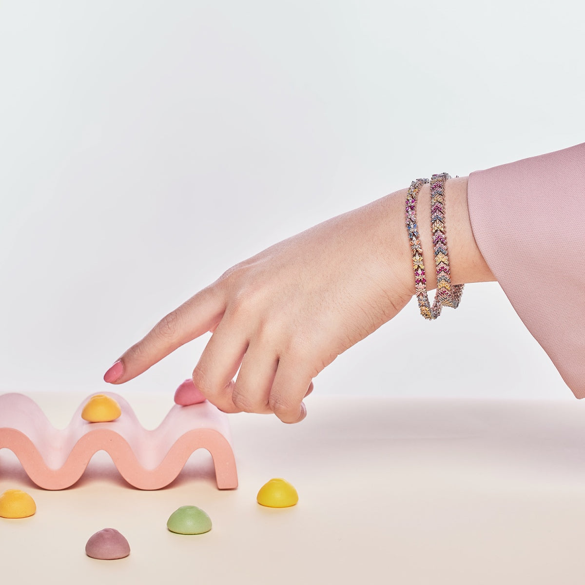 [Kincade Jewelrys]Radiant Colorful Emerald Cut Party Bracelet