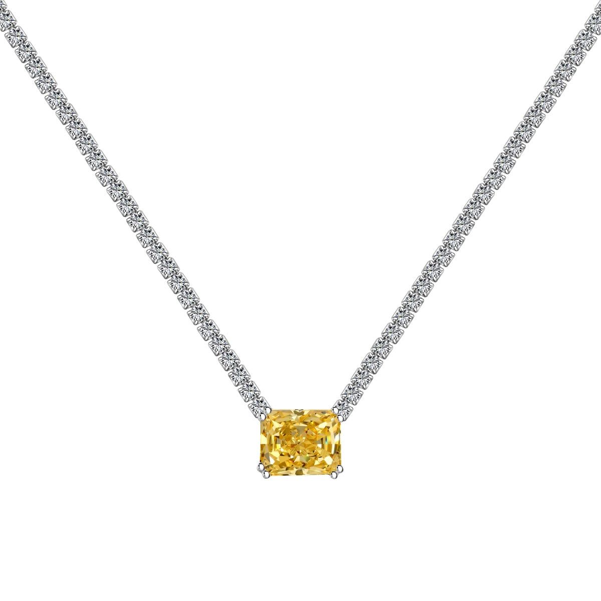 [Kincade Jewelrys]4.0 Carat Elegant Radiant Cut Necklace