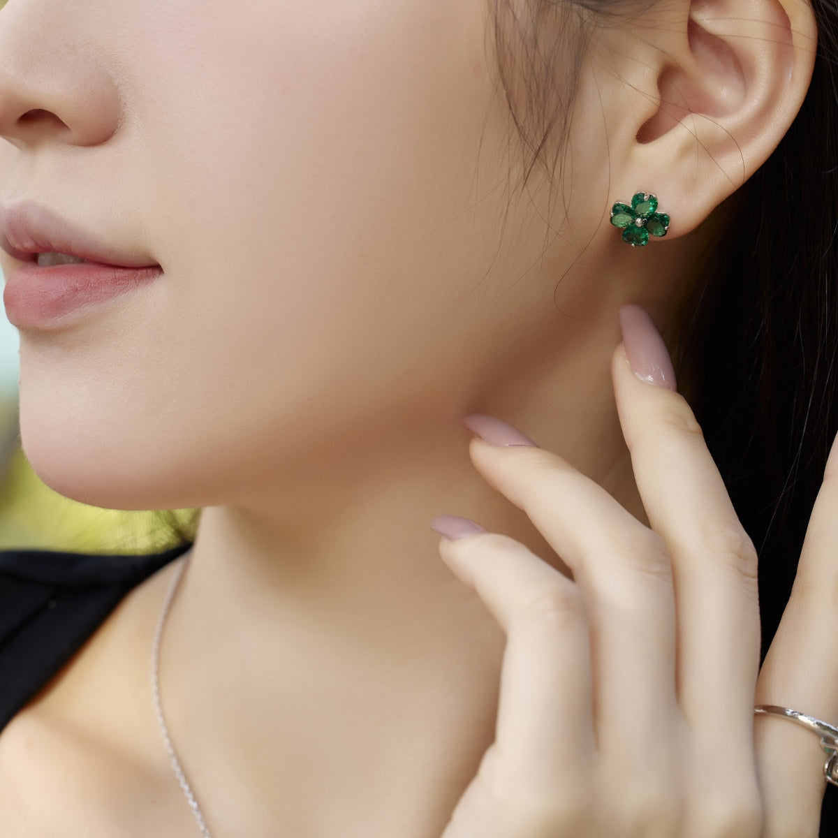 [Kincade Jewelrys]Four-Leaf Clover Ball Earrings