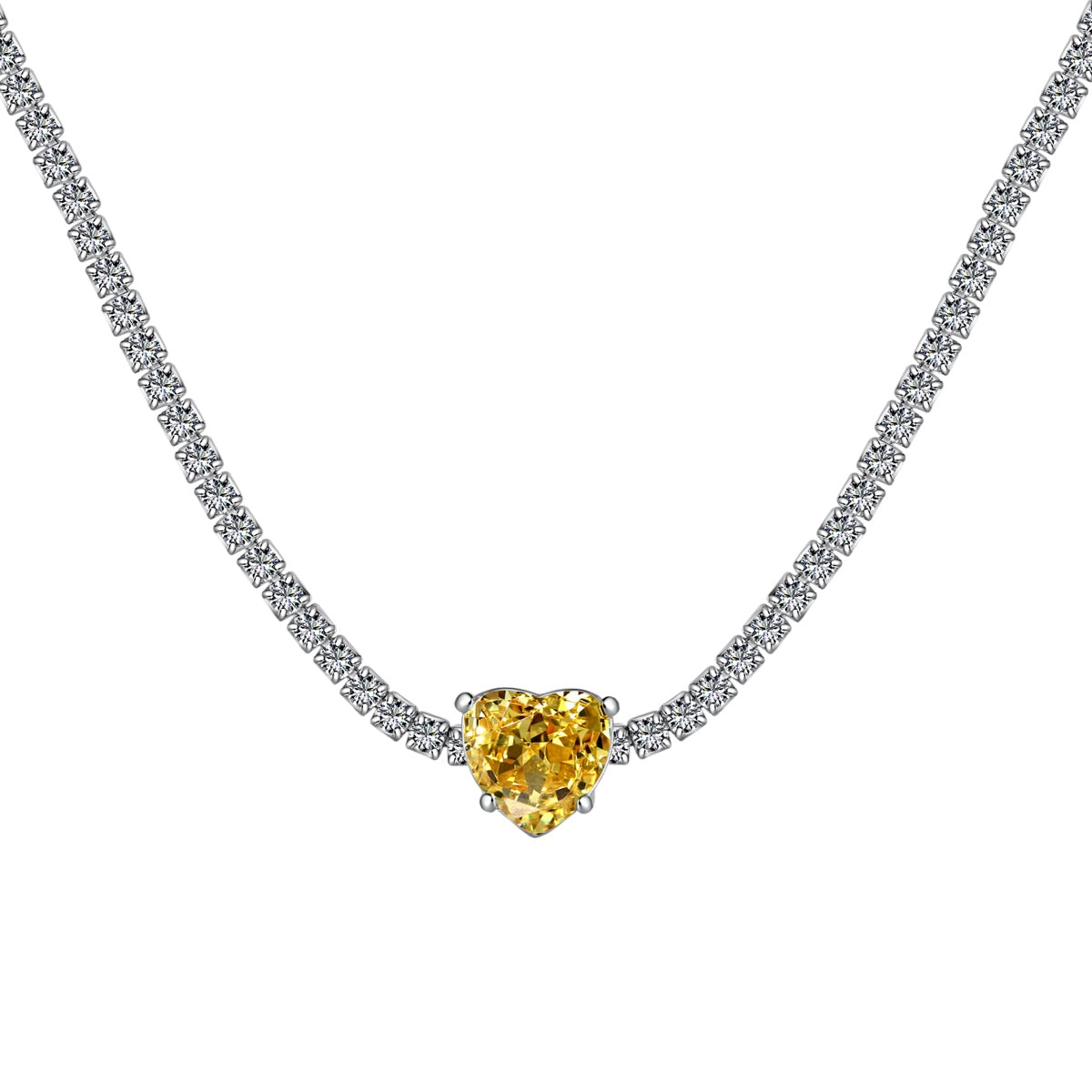 [Kincade Jewelery]2.0 Carat Sparkling Tennis Heart Cut Necklace