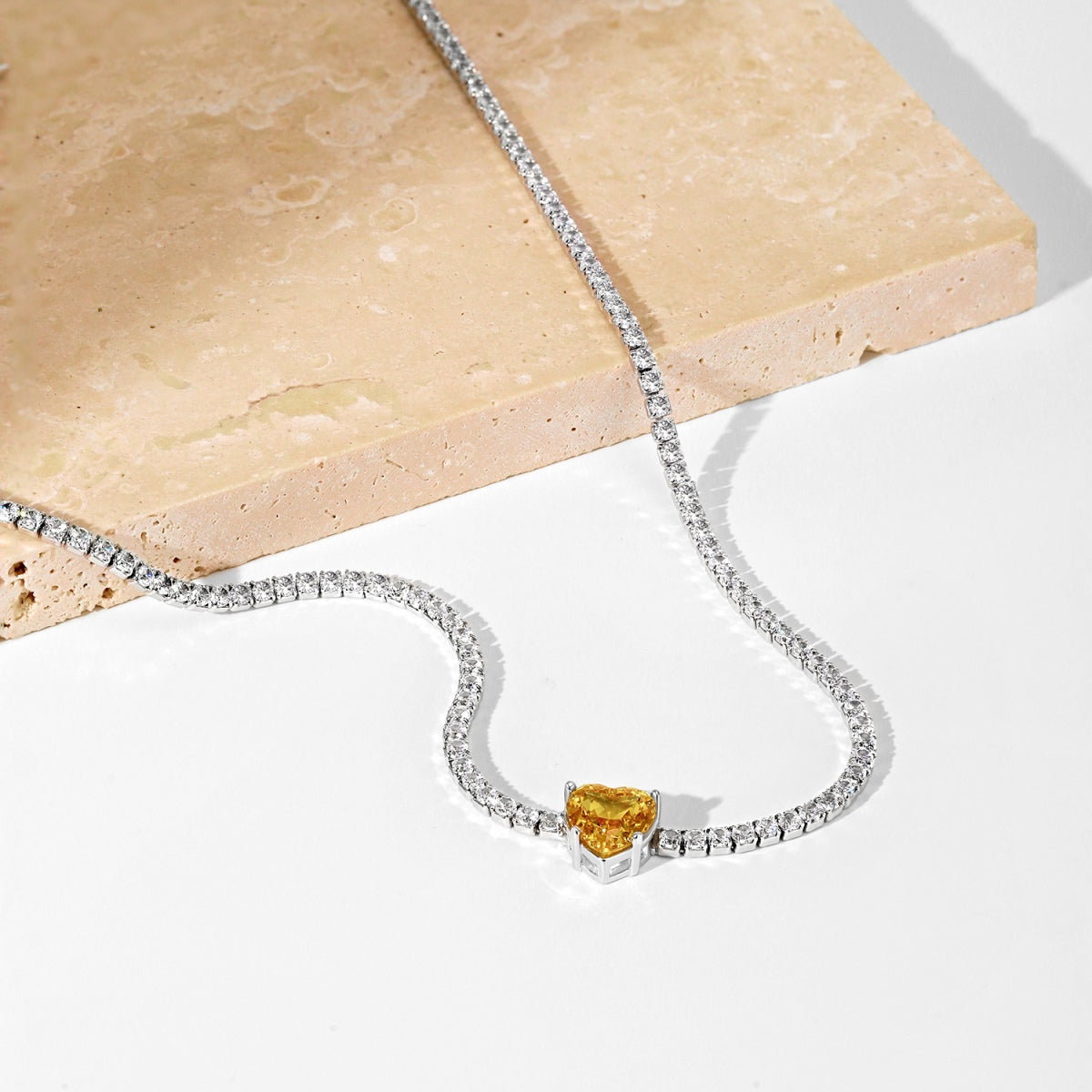 [Kincade Jewelrys]2.0 Carat Sparkling Tennis Heart Cut Necklace