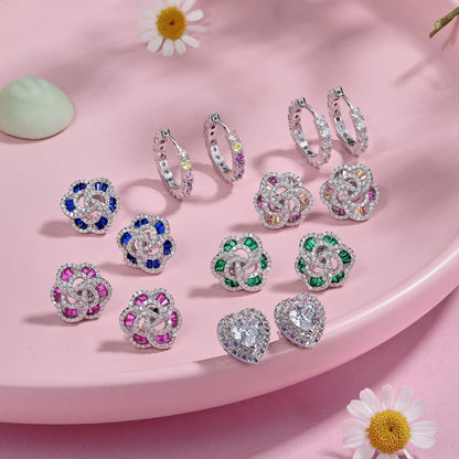 [Kincade Jewelery]Radiant Colorful Round Cut Earrings