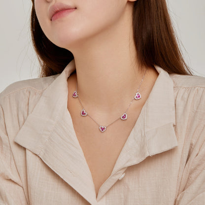 [Kincade Jewelrys]Sparkling Five Heart Necklace