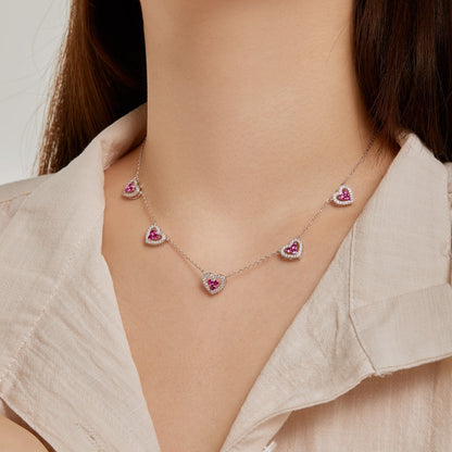 [Kincade Jewelrys]Sparkling Five Heart Necklace