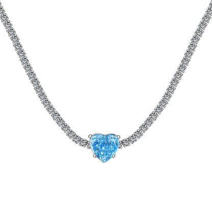 [Kincade Jewelery]2.0 Carat Sparkling Tennis Heart Cut Necklace