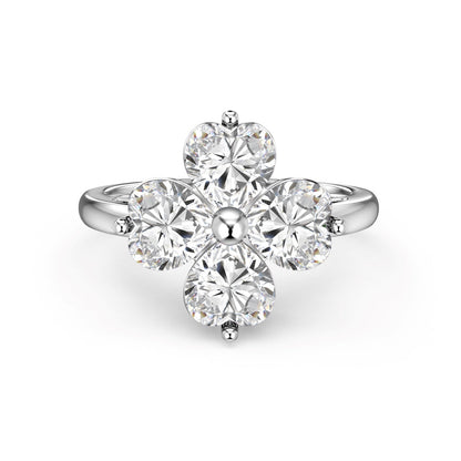 [Kincade Jewelery]Heart-shaped Four-Leaf Kincade Ball Ring