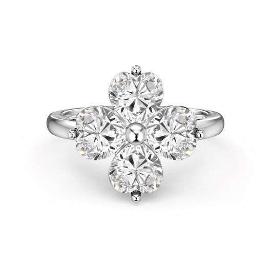 [Kincade Jewelery]Heart-shaped Four-Leaf Kincade Ball Ring