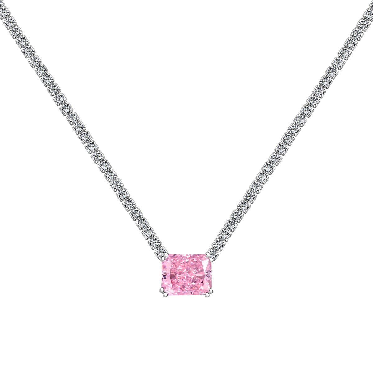 [Kincade Jewelrys]4.0 Carat Elegant Radiant Cut Necklace