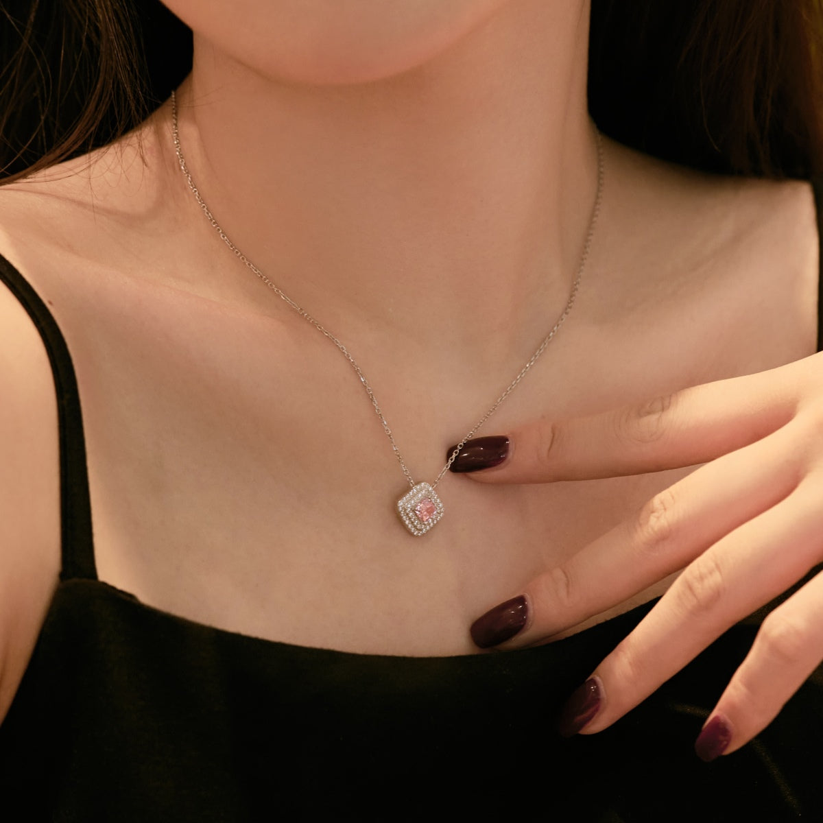 [Kincade Jewelery]Sparkling Asscher Cut Necklace