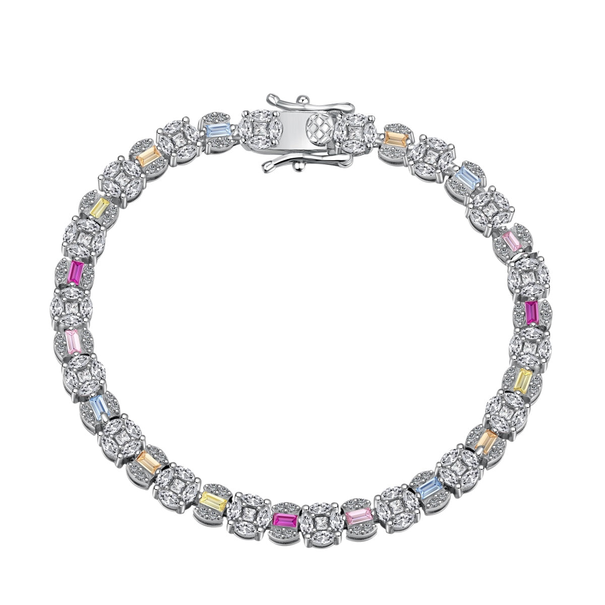[Kincade Jewelery]Dazzling Radiant Multi Cut Daily Bracelet
