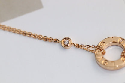[Kincade Jewelery]LOVE NECKLACE ADJUSTABLE ROSE GOLD 2 DIAMOND