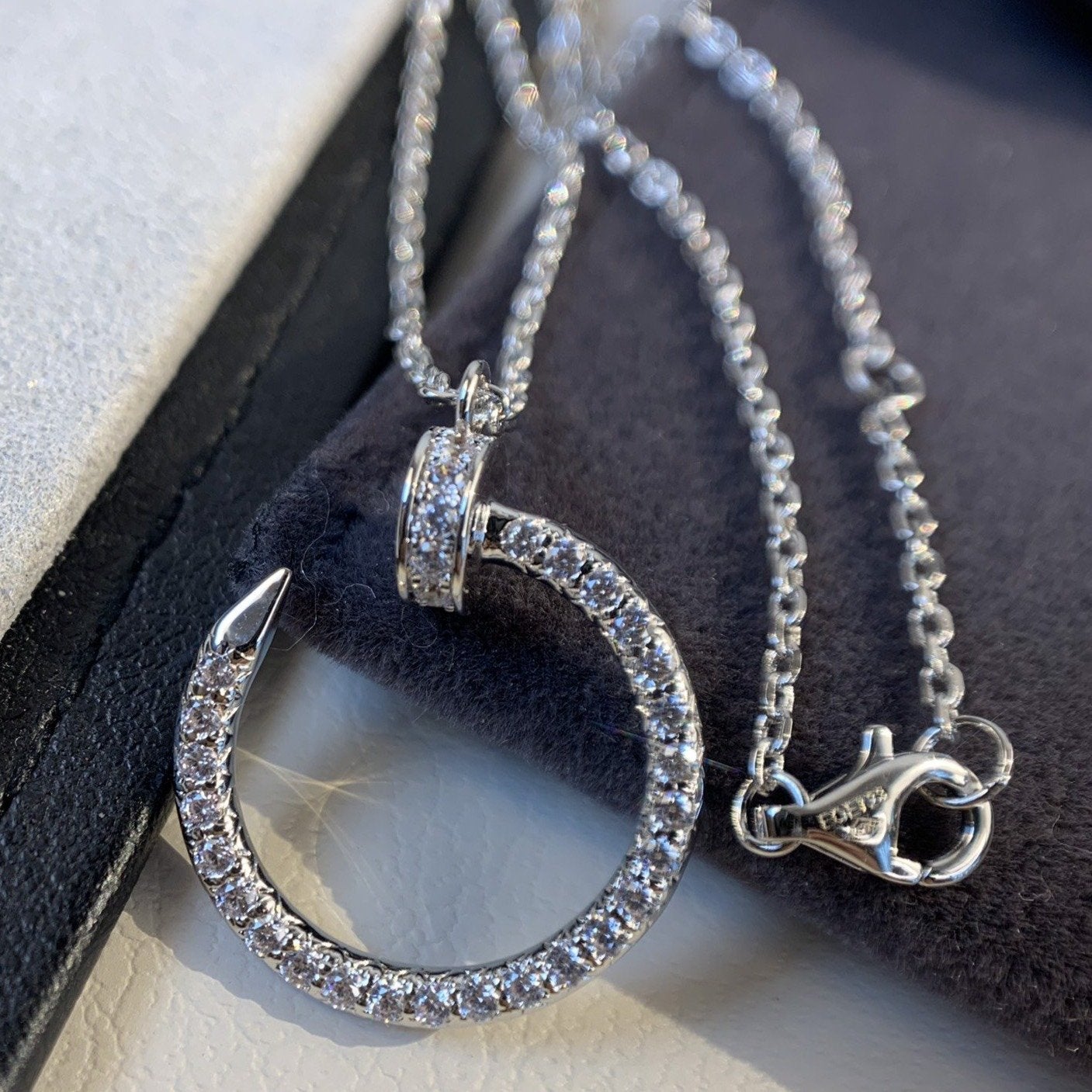 [Kincade Jewelery]JUSTE NECKLACE SILVER DIAMONDS
