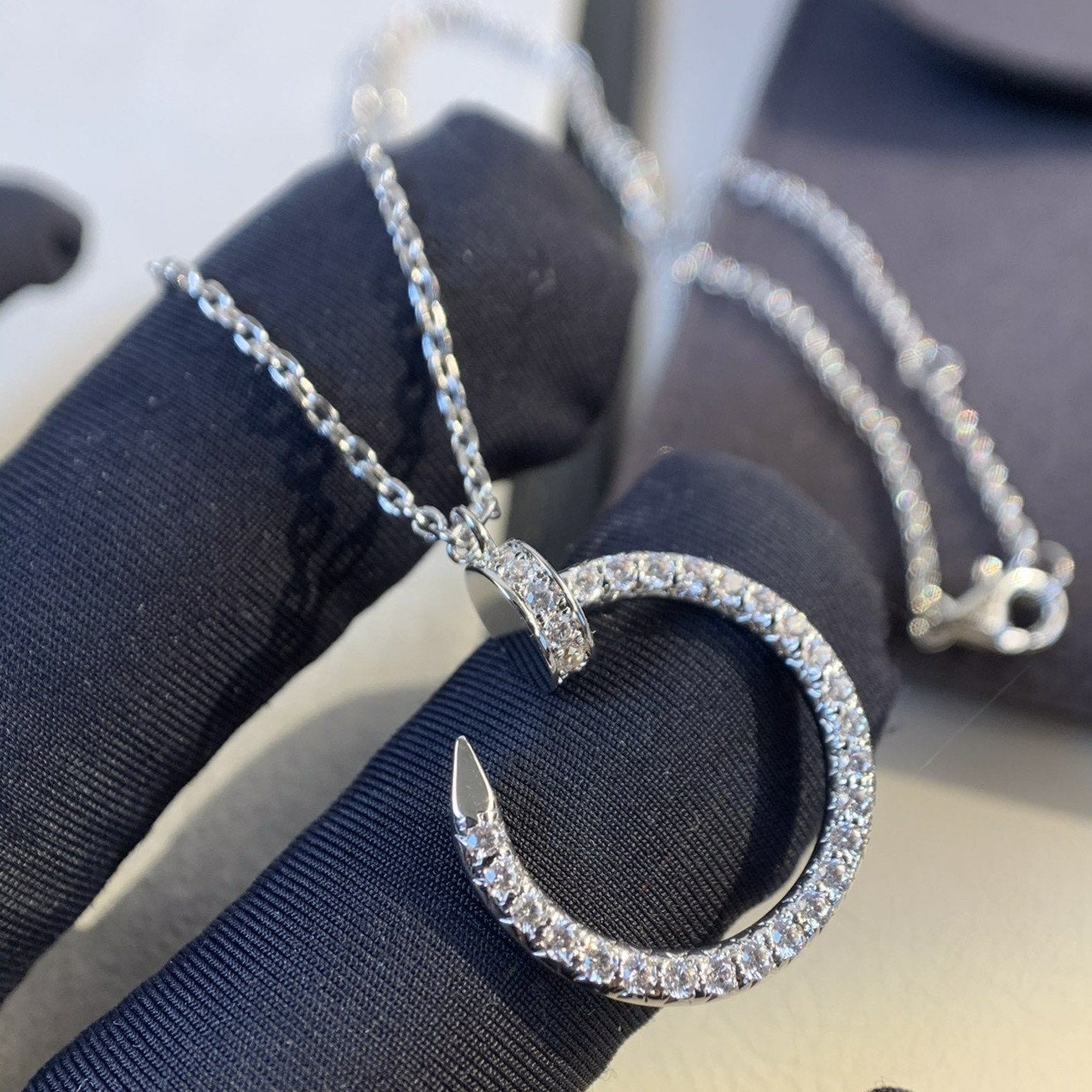 [Kincade Jewelery]JUSTE NECKLACE SILVER DIAMONDS