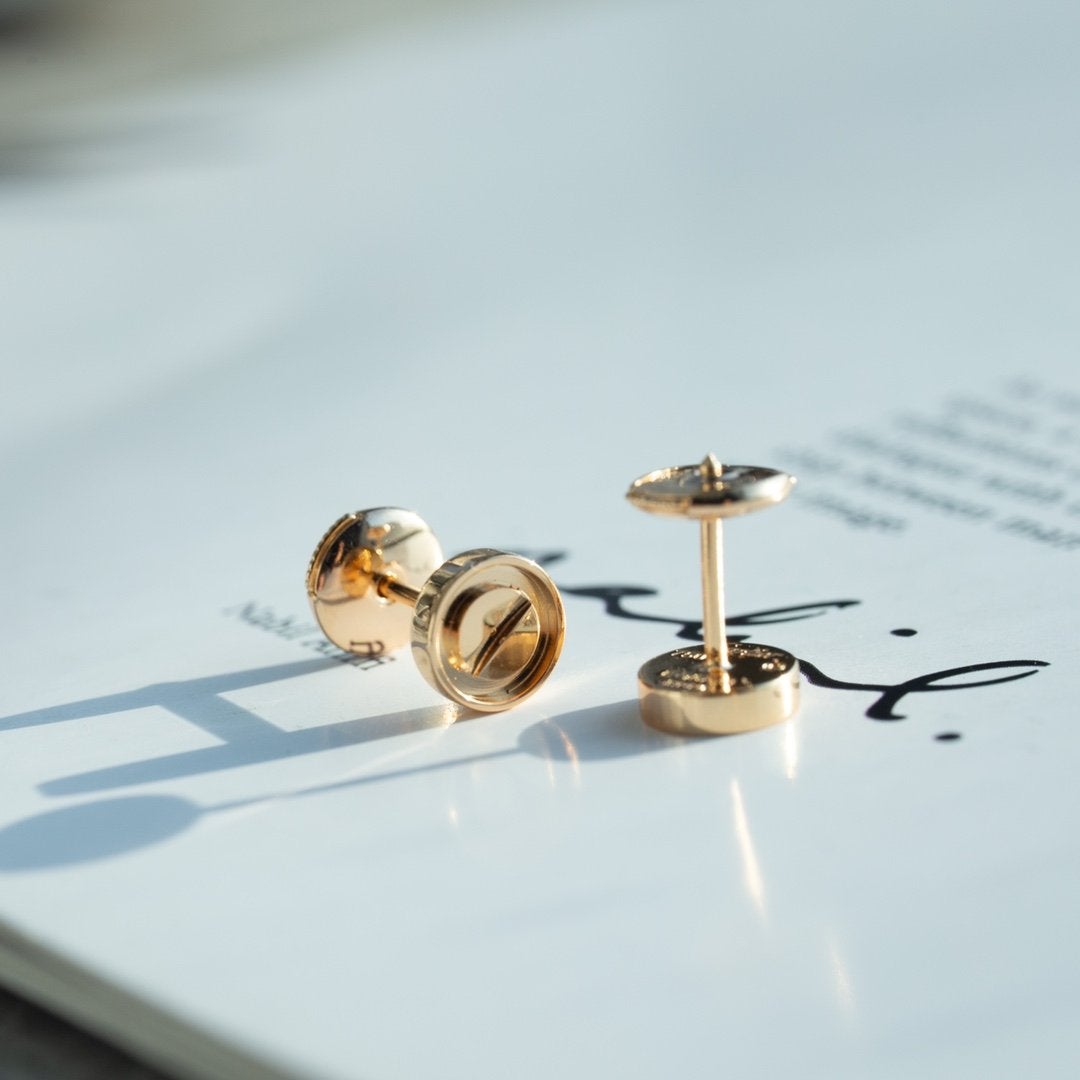 [Kincade Jewelery]LOVE EARRINGS PINK GOLD 10MM