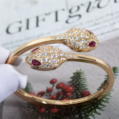 [Kincade Jewelery]SERPENTI BRACELET PINK GOLD DIAMOND DOUBLE SNAKE