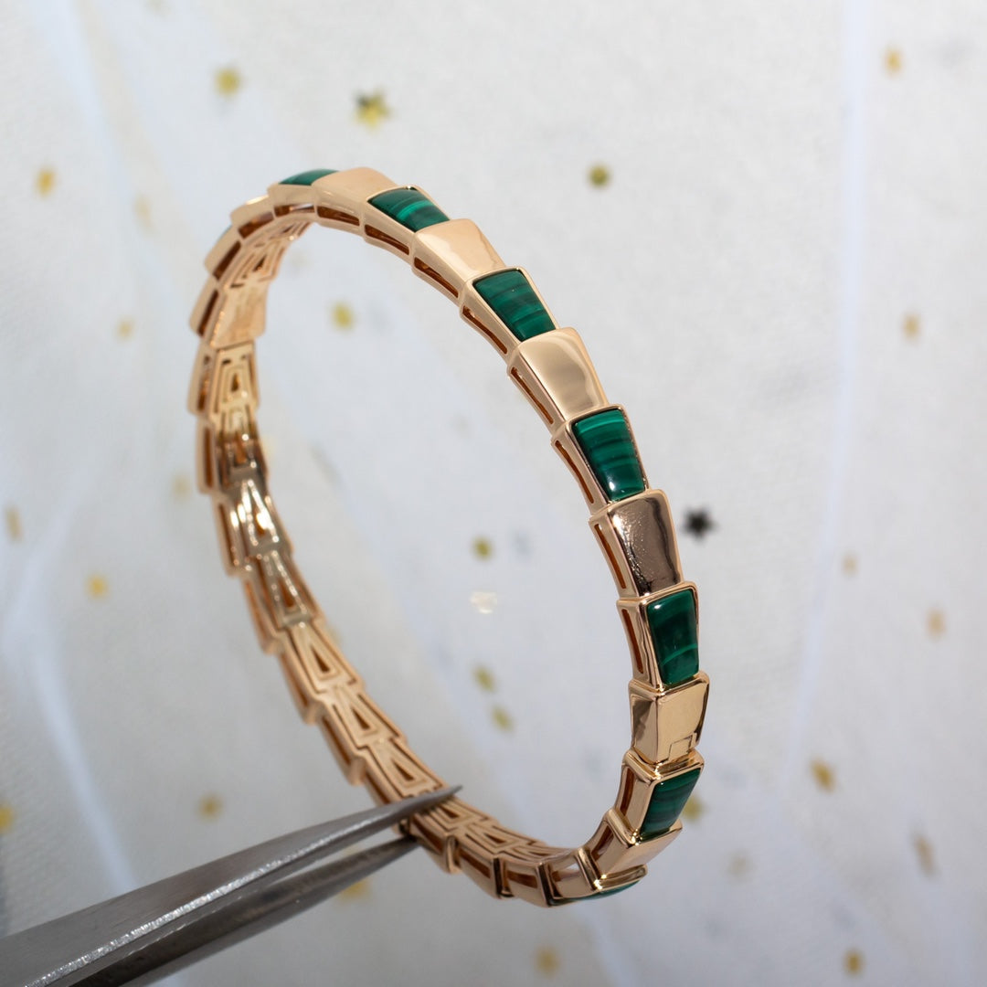 [Kincade Jewelery]SERPENTI BRACELET PINK GOLD MALACHITE