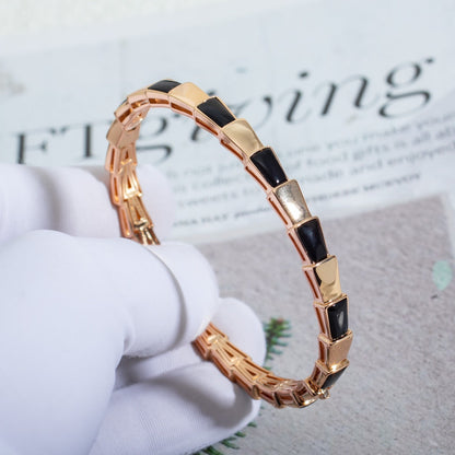 [Kincade Jewelery]SERPENTI BRACELET PINK GOLD ONYX