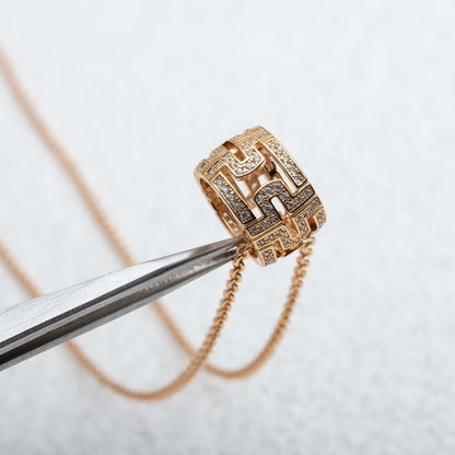 [Kincade Jewelery]PARENTESI NECKLACE PINK GOLD DIAMOND