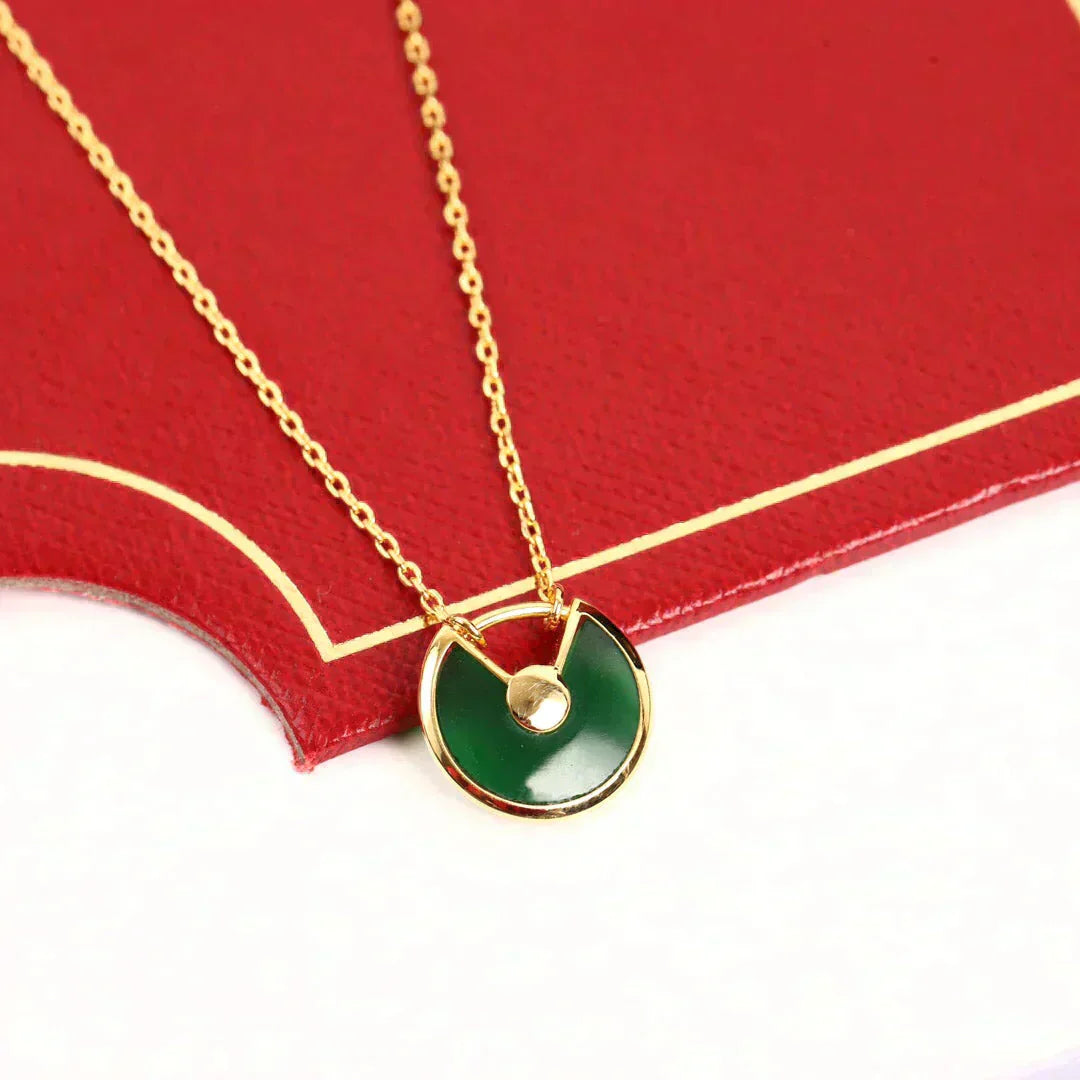 [Kincade Jewelery]AMULETTE GOLD MALACHITE NECKLACE