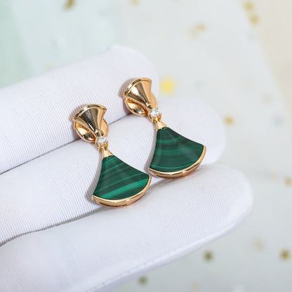 [Kincade Jewelery]DREAM MALACHITE PINK GOLD EARRINGS