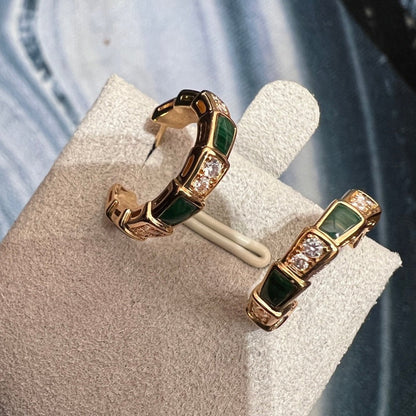 [Kincade Jewelery]SERPENTI MALACHITE PINK GOLD EARRINGS