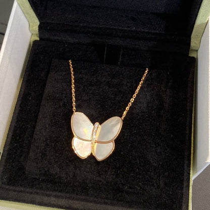 [Kincade Jewelery]BUTTERFLY GOLD MOP DIAMOND NECKLACE