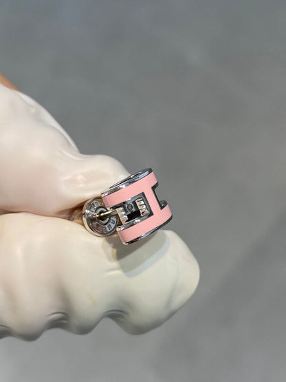 [Kincade Jewelery]MINI POP H SILVER EARRINGS PINK