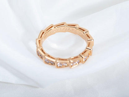 [Kincade Jewelery]SERPENTI RING PINK GOLD DIAMOND PAVED 3MM