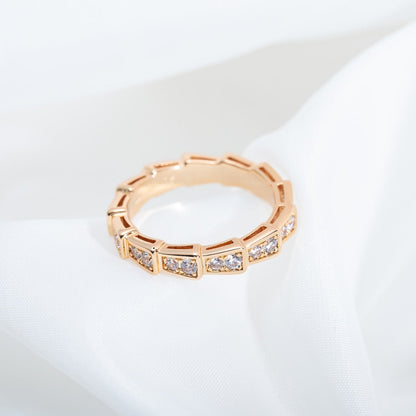 [Kincade Jewelery]SERPENTI RING PINK GOLD DIAMOND PAVED 3MM