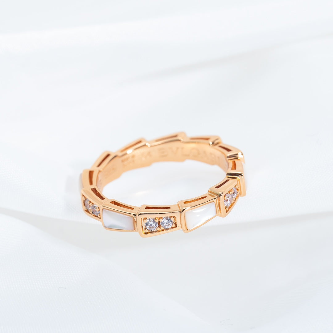 [Kincade Jewelery]SERPENTI RING PINK GOLD DIAMOND MOP 3MM