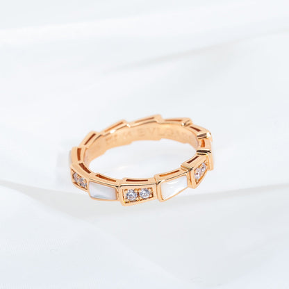 [Kincade Jewelery]SERPENTI RING PINK GOLD DIAMOND MOP 3MM