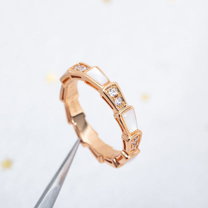 [Kincade Jewelery]SERPENTI RING PINK GOLD DIAMOND MOP 3MM