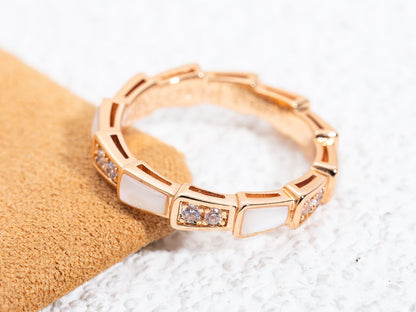 [Kincade Jewelery]SERPENTI RING PINK GOLD DIAMOND MOP 3MM